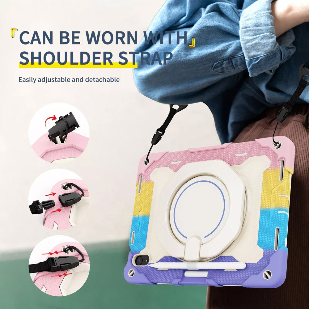 Armor Shockproof Handle Ring Rotation Case Cover for iPad 10.2 (2019) / (2020) / (2021) (No Pen Slot)