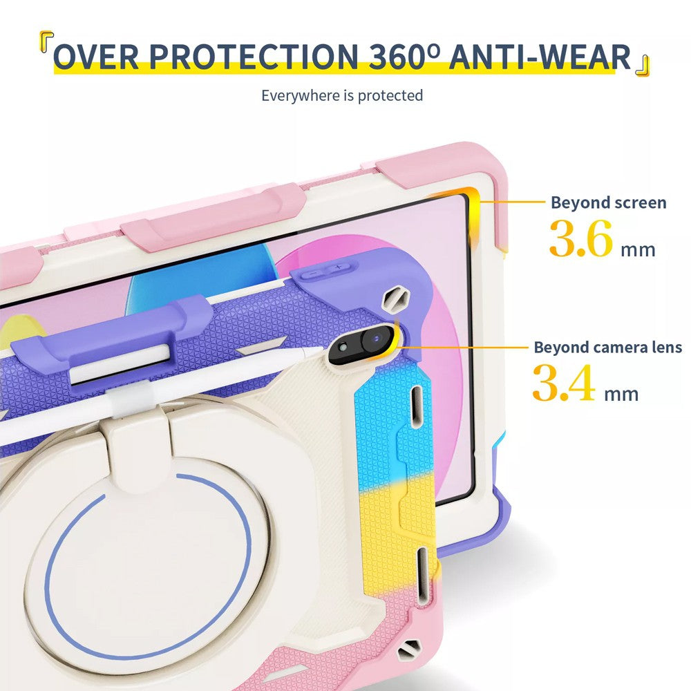 Armor Shockproof Handle Ring Rotation Case Cover for iPad 10.2 (2019) / (2020) / (2021) (No Pen Slot)