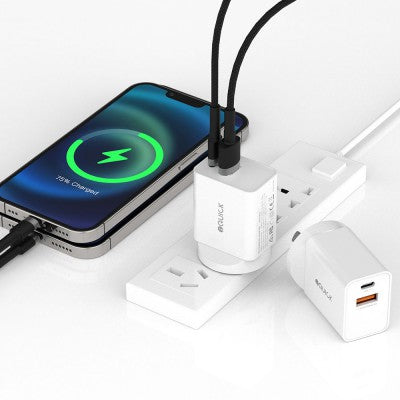 iQuick 30W PD3.0+QC3.0 Dual Ports Charging Adapter-White