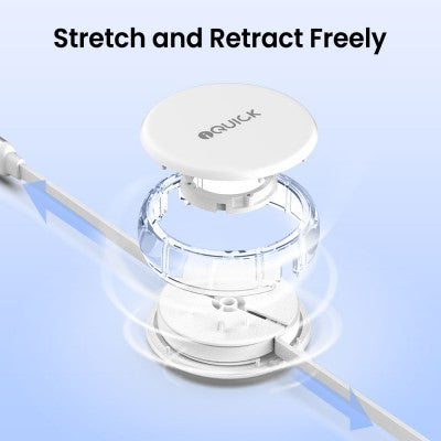 iQuick 3 in 1 Retractable Fast Charge & Date Sync Cable IQTC2301 1.2m-White