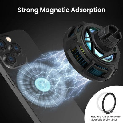 iQuick Magnetic Car Mount Charger with Cooling Semiconductor Radiator IC9 COOLGEAR 15W (IQUICK-C9)-Black (*Extra Present: 1 x 1M Type-C to Type-C Cable*)