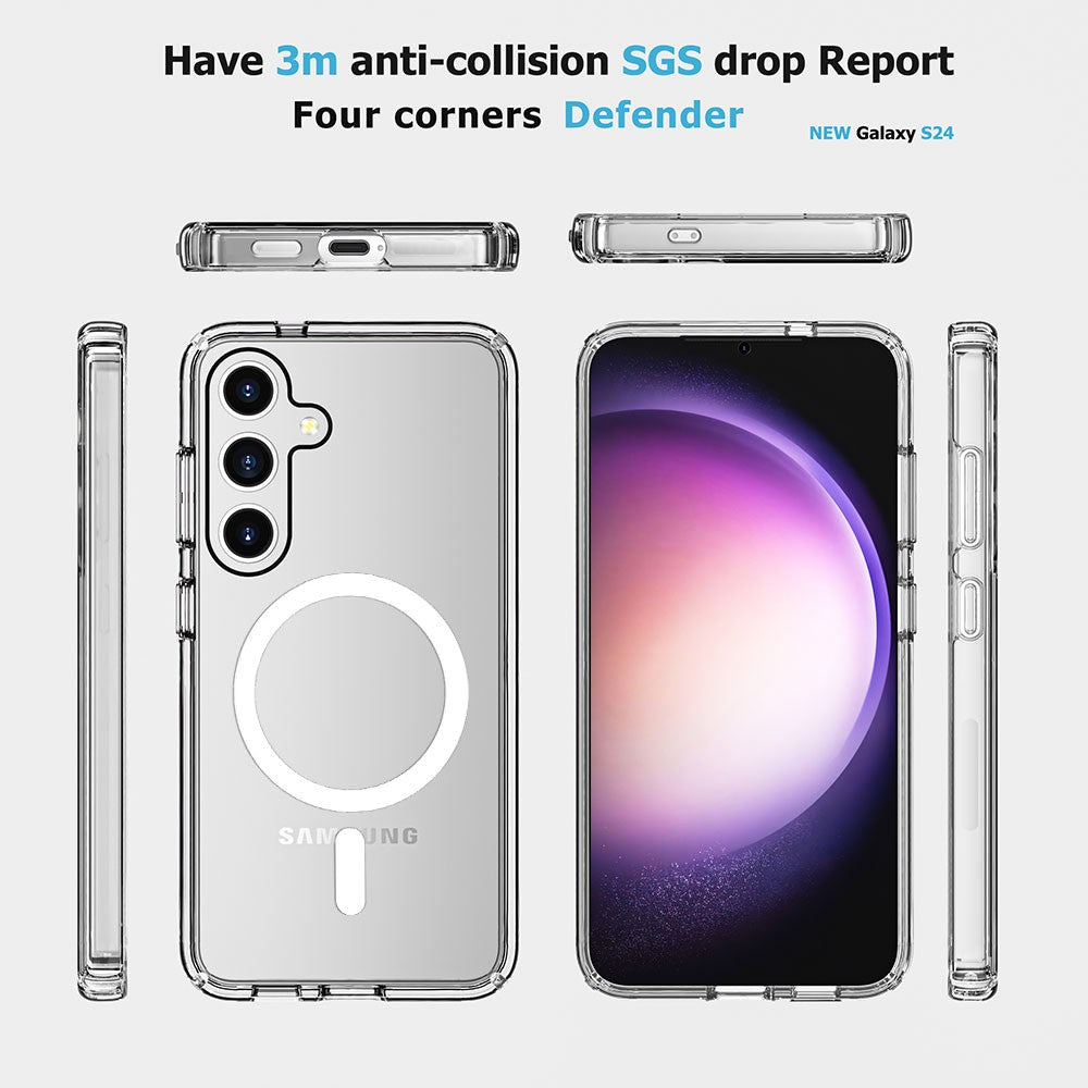 UTIA Shockproof Transparent Magsafe Cover Case for Samsung Galaxy S24/S25-Transparent