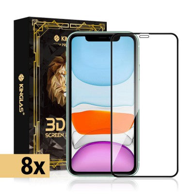 Kinglas 8 Packs Full Coverage Tempered Glass Screen Protector For iPhone 15 Pro