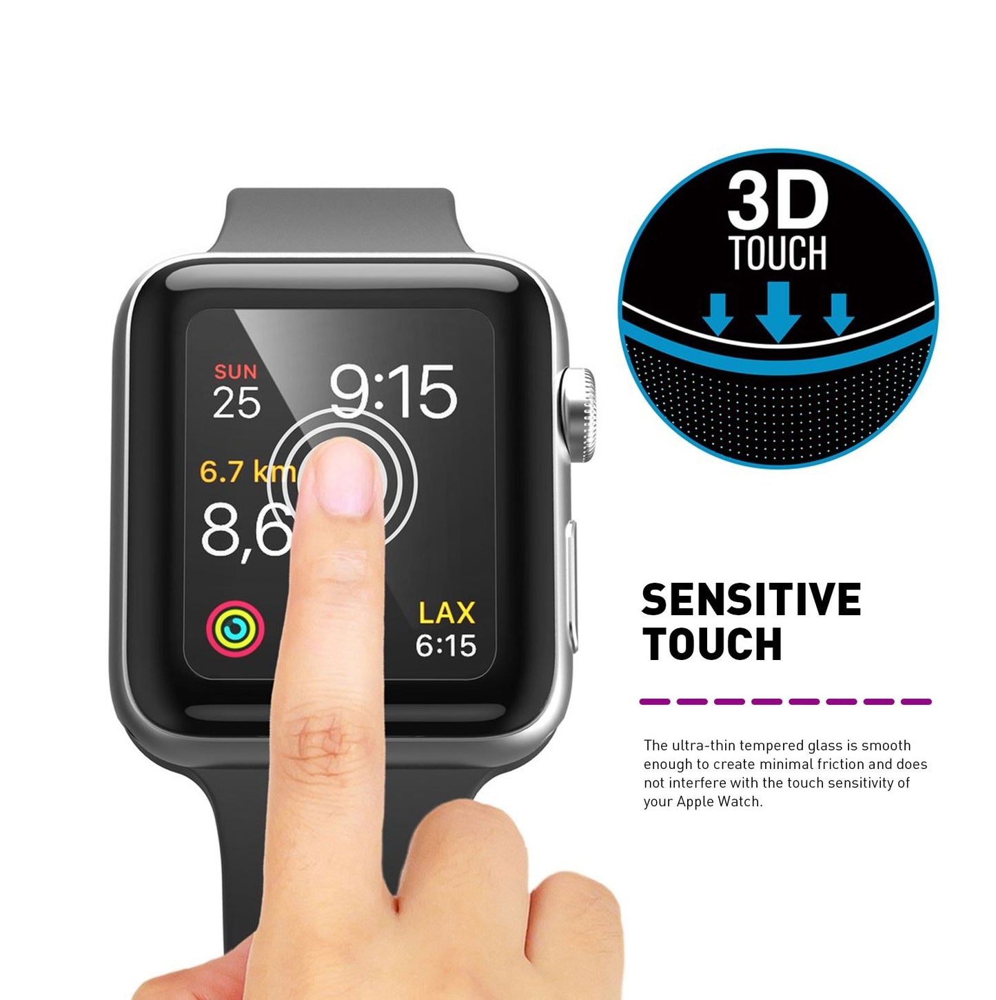 3D Full Cover Tempered Glass Screen Protector for iWatch 38MM