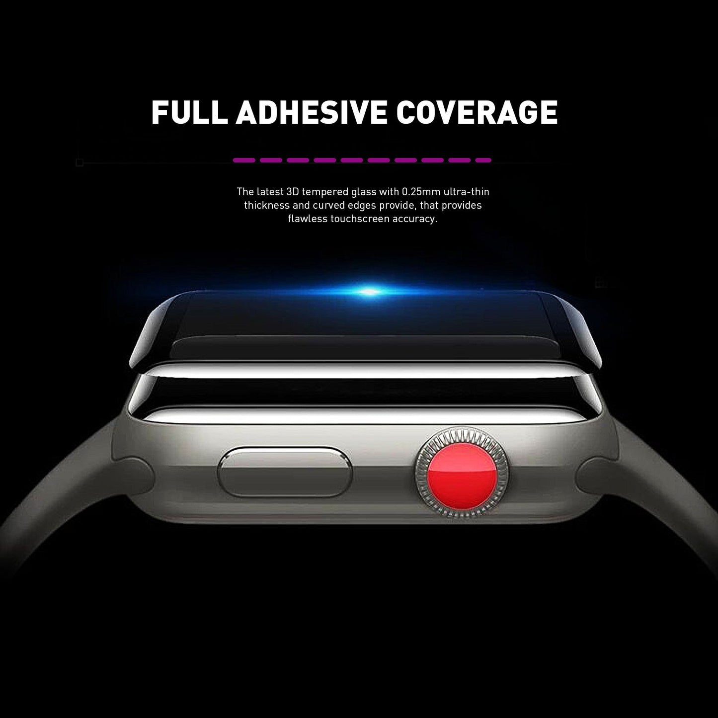 3D Full Cover Tempered Glass Screen Protector for iWatch 42MM