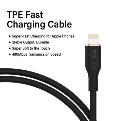 iQuick PowerWire 1 Series TPE Charging Date Cable Type-C to iP 0.5m