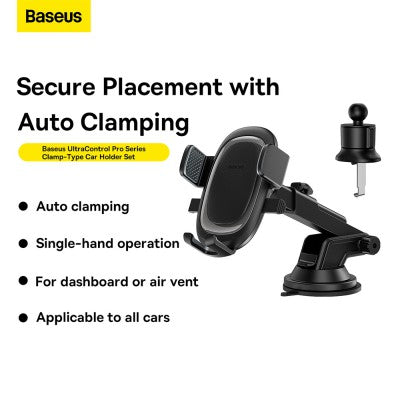 Baseus Ultra Control Pro Series Clamp-Type Car Holder Set-Cluster Black