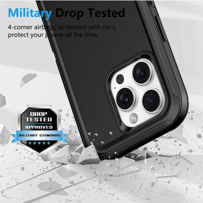 Shockproof Robot Armor Hard Plastic Case with Belt Clip for iPhone 16 Pro