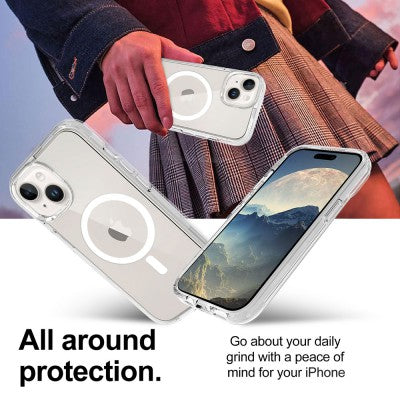 UTIA Ultimake Shockproof Transparent Magsafe Cover Case for iPhone 15 Plus