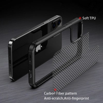 Carbon Fiber Hard Shield Case Cover for iPhone 13 Pro