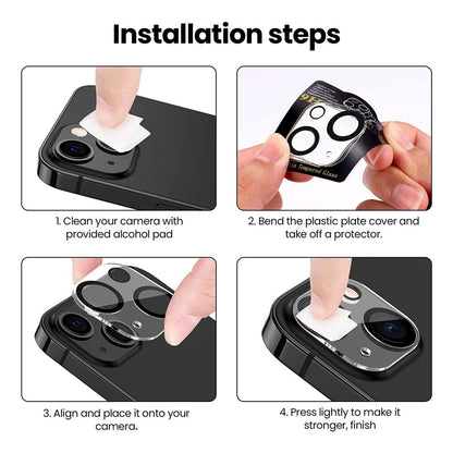 Kinglas Back Camera Lens HD Tempered Glass+Black Circle for iPhone 15 Pro / 15 Pro Max