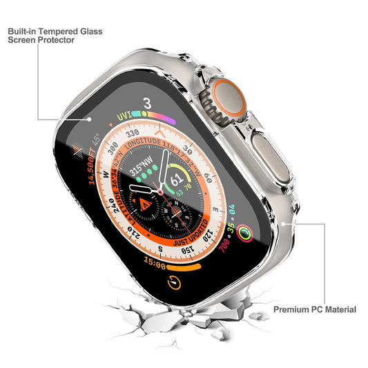 Re-Define Hard PC Case with Tempered Glass Screen Protector for Apple Watch Ultra 49mm