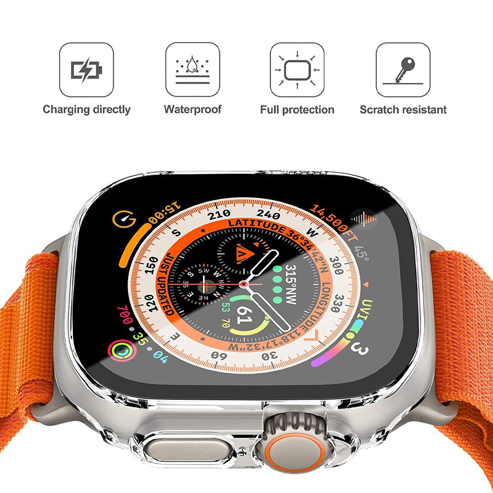 Re-Define Hard PC Case with Tempered Glass Screen Protector for Apple Watch Ultra 49mm