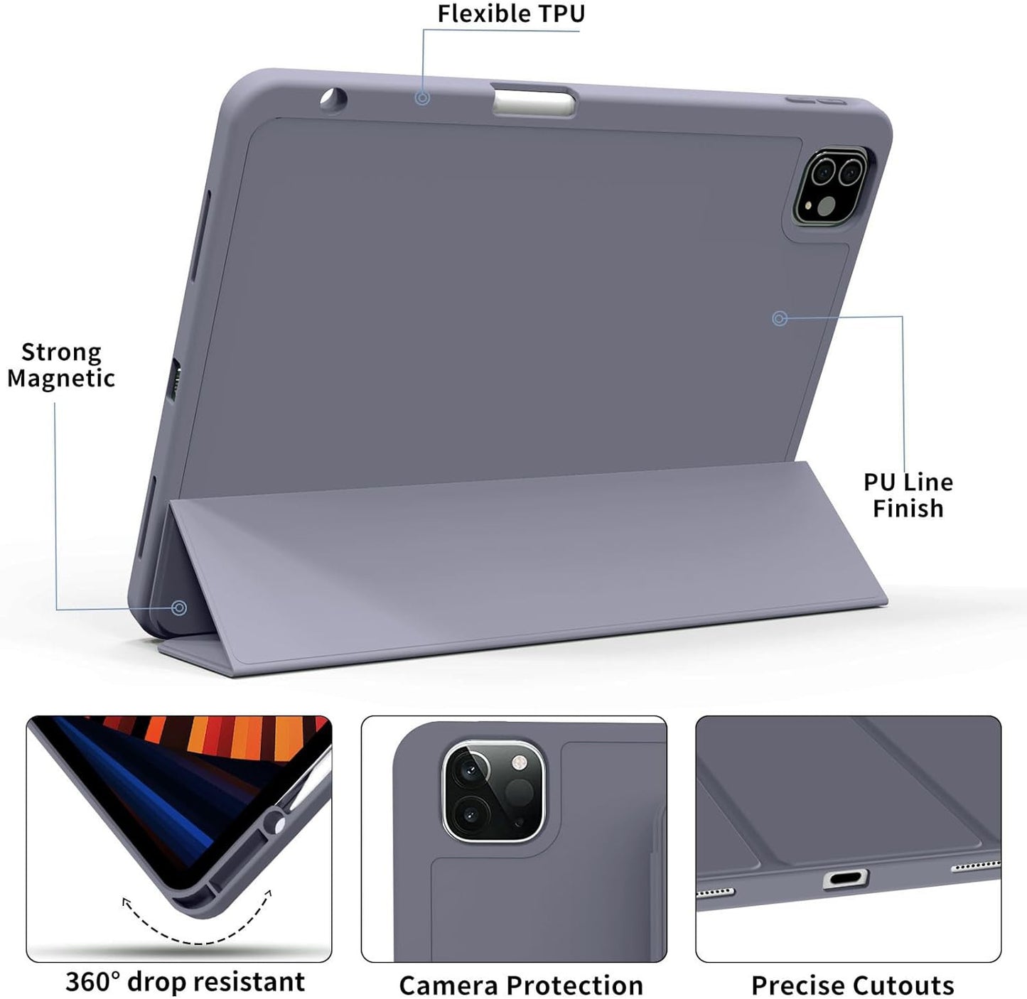 Soft TPU Back Shell Slim Cover Case with Auto Sleep / Wake for iPad Pro 13 (2024)