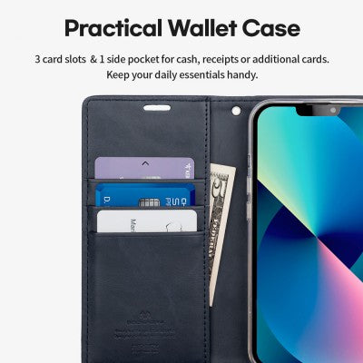 iPhone 17   Mercury Blue Moon Diary Case With Magnetic Ring