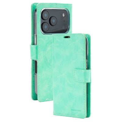 iPhone 17   Mercury Blue Moon Diary Case With Magnetic Ring