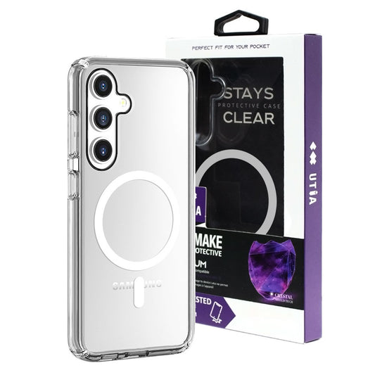 UTIA Shockproof Transparent Magsafe Cover Case for Samsung Galaxy S24/S25-Transparent