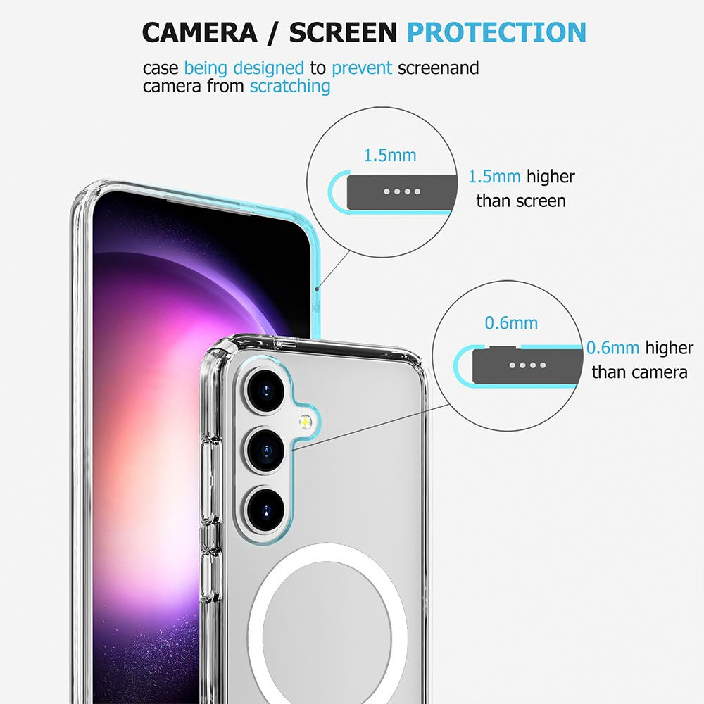 UTIA Shockproof Transparent Magsafe Cover Case for Samsung Galaxy S24 Plus-Transparent