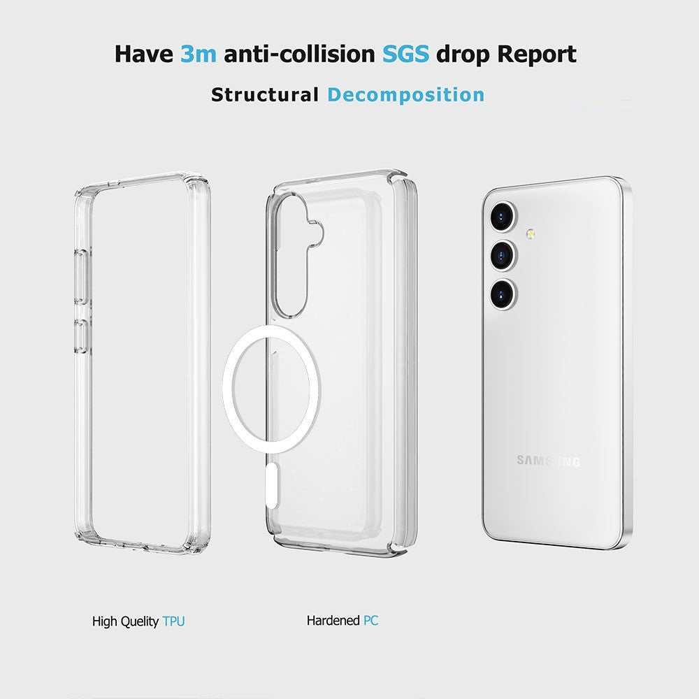 UTIA Shockproof Transparent Magsafe Cover Case for Samsung Galaxy S24 Plus-Transparent