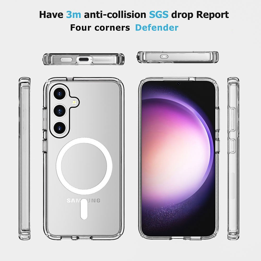UTIA Shockproof Transparent Magsafe Cover Case for Samsung Galaxy S24 Plus-Transparent