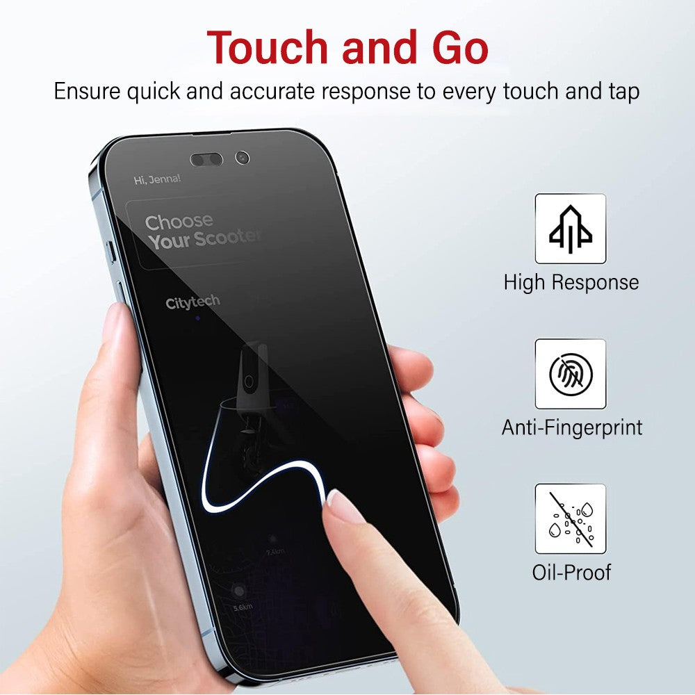 Kinglas Privacy Tempered Glass Screen Protector For iPhone  15 / 15 Pro / 16