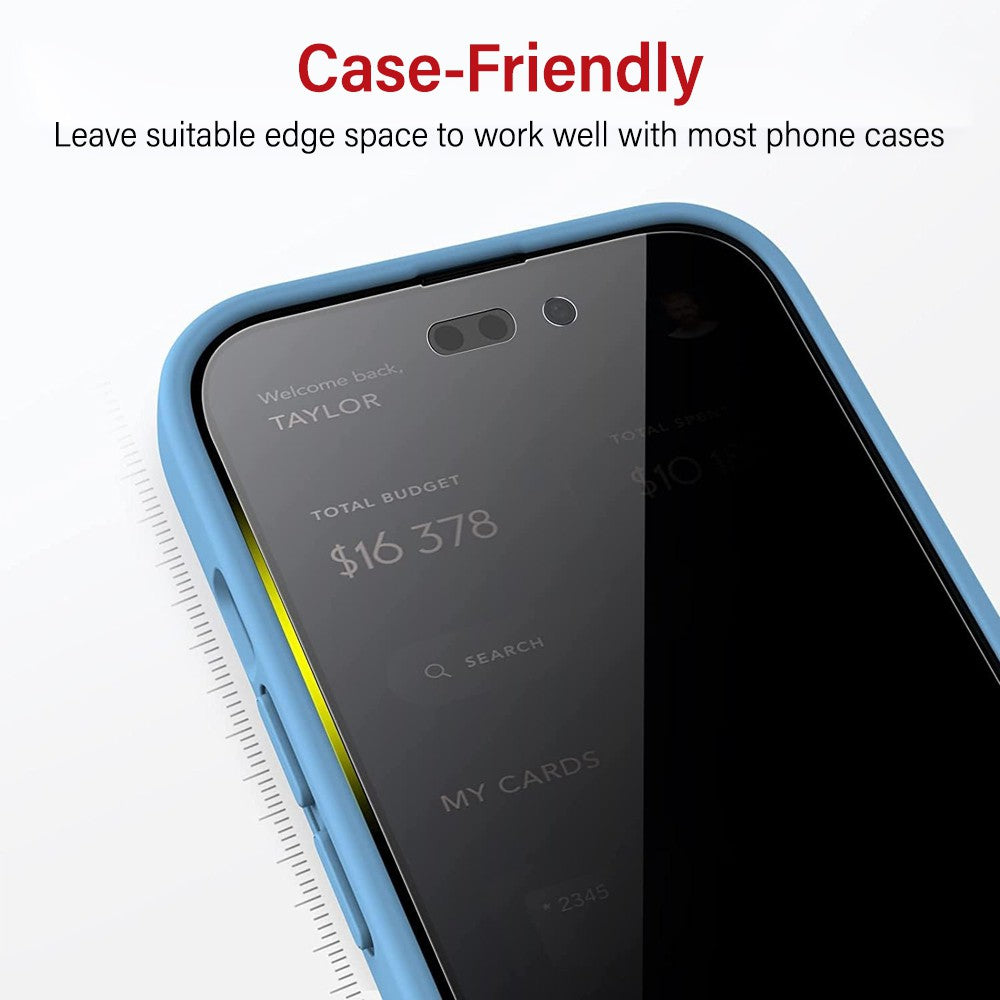 Kinglas Privacy Tempered Glass Screen Protector For iPhone  15 / 15 Pro / 16
