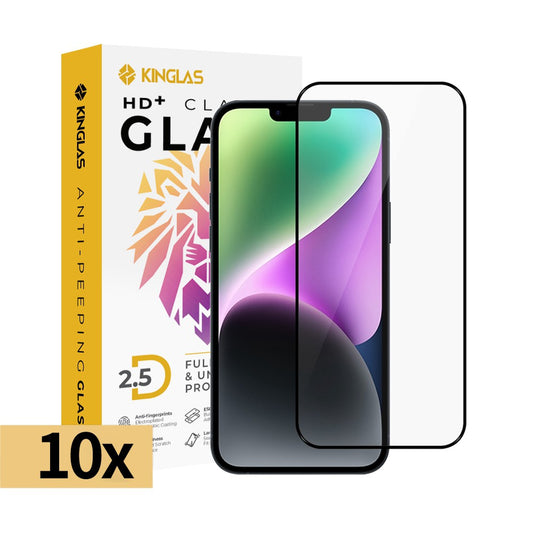 iPhone 16 Pro Max / 17 Pro Max Kinglas 10 Packs 2.5D Full Coverage Silk Printing HD+ Clarity Glass Screen Protector