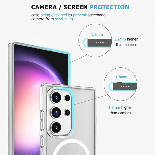 UTIA Shockproof Transparent Magsafe Cover Case for Samsung Galaxy S24 Ultra-Transparent