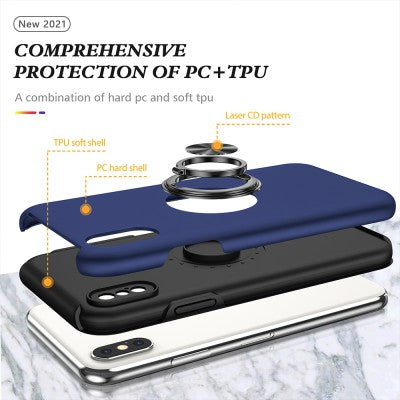 Magnetic Ring Holder Shockproof Cover Case for iPhone X / XS